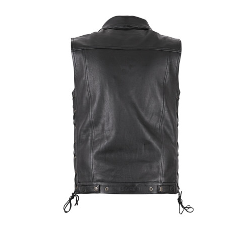 Шкіряний мотожилет W-TEC Highstake - чорний / 4XL Шкіряний мотожилет W-TEC Highstake - чорний / 4XL