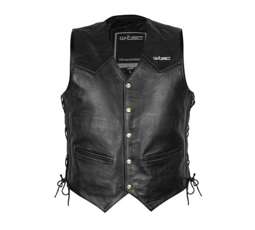 Шкіряний мотожилет W-TEC Rockridge - чорний / 3XL Шкіряний мотожилет W-TEC Rockridge - чорний / 3XL