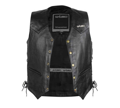 Шкіряний мотожилет W-TEC Rockridge - чорний / 3XL Шкіряний мотожилет W-TEC Rockridge - чорний / 3XL
