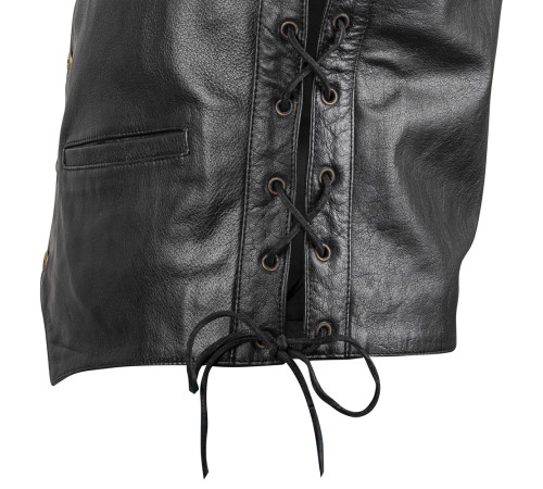 Шкіряний мотожилет W-TEC Rockridge - чорний / 3XL Шкіряний мотожилет W-TEC Rockridge - чорний / 3XL