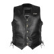 Шкіряний мотожилет W-TEC Rockridge - чорний / 5XL