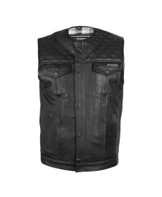 Шкіряний мотожилет W-TEC Losango - чорний - 4XL
