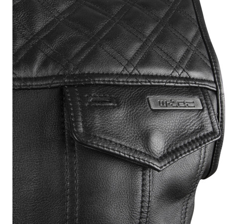 Шкіряний мотожилет W-TEC Losango - чорний - 4XL Шкіряний мотожилет W-TEC Losango - чорний - 4XL