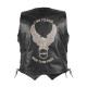 Шкіряний мотожилет W-TEC Rockridge - чорний / 6XL