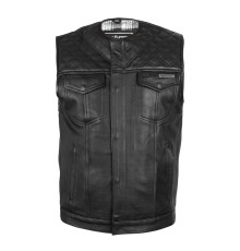 Шкіряний мотожилет W-TEC Losango - чорний - 5XL
