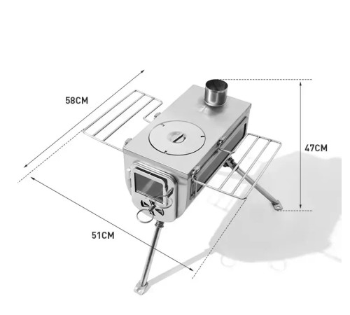 Піч дров'яна Mobi Garden NX22688003, сіра