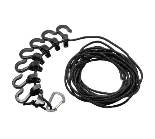 Мотузка з карабіном Mobi Garden NX21671055 430 см, чорна Мотузка з карабіном Mobi Garden NX21671055 430 см, чорна