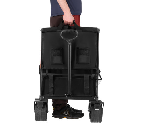 Візок розкладний NILS CAMP NC2607 XXL 160 л, чорно-оранжевий