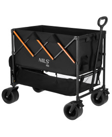 Візок розкладний NILS CAMP NC2607 XXL 160 л, чорно-оранжевий