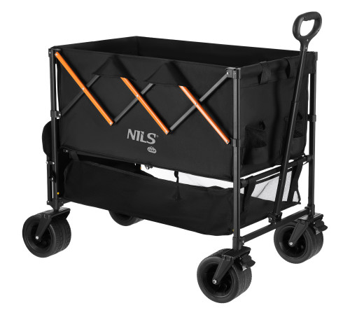 Візок розкладний NILS CAMP NC2607 XXL 160 л, чорно-оранжевий