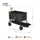 Візок розкладний NILS CAMP NC2607 XXL 160 л, чорно-оранжевий