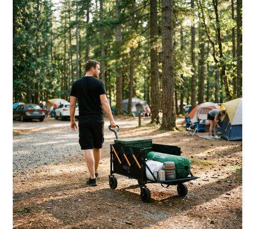 Візок розкладний NILS CAMP NC2608 100 л, чорно-оранжевий