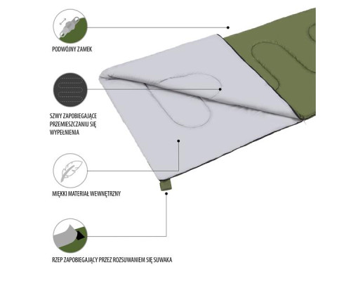 Спальний мішок NILS CAMP NC2002 темно-зелений