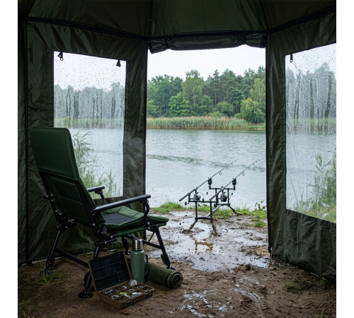 Парасоля рибальска з повним захистом NILS CAMP NC4701 250 х 220 см, темно-зелена