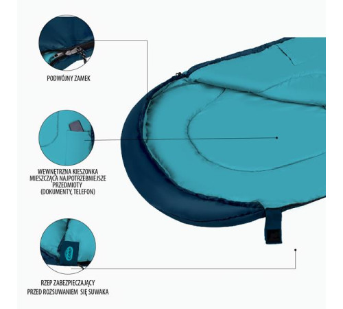 Спальний мішок розмір L NILS CAMP NC2008 синьо-блакитний