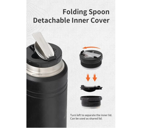 Термос Naturehike Stew beaker NH20SJ041 0,5 л, чорний Термос Naturehike Stew beaker NH20SJ041 0,5 л, чорний
