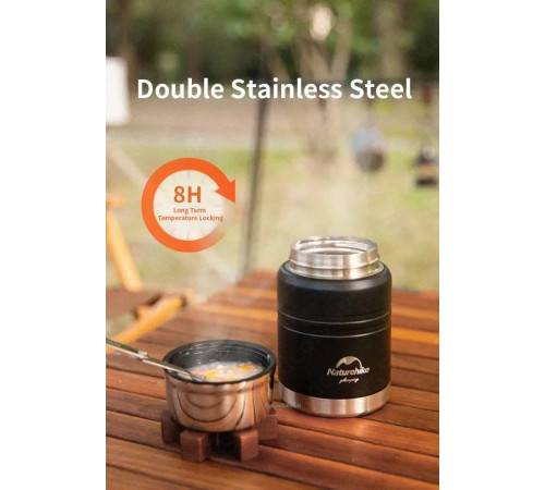 Термос Naturehike Stew beaker NH20SJ041 0,5 л, чорний Термос Naturehike Stew beaker NH20SJ041 0,5 л, чорний