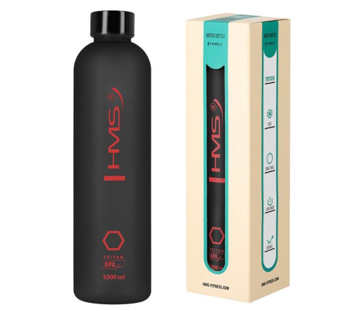 Пляшка для води спортивна HMS NCD61 1000 мл, чорна