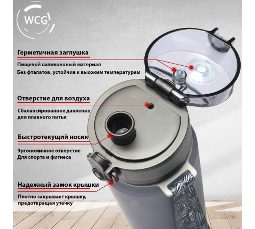 Пляшка для води WCG Grey 1 л