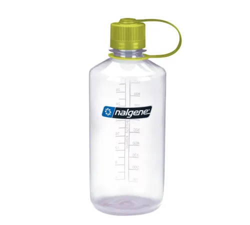 Пляшка для води NALGENE Narrow Mouth Sustain 1л - прозора із зеленою кришкою