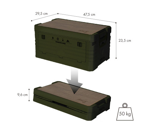 Ящик складаний 2в1 NILS CAMP NCB4002 32 л, зелений