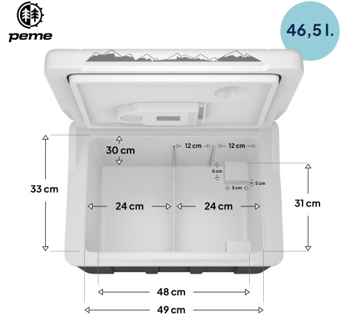 Дорожній холодильник Peme Essential Adventure Orange 50, 46,5 л сірий