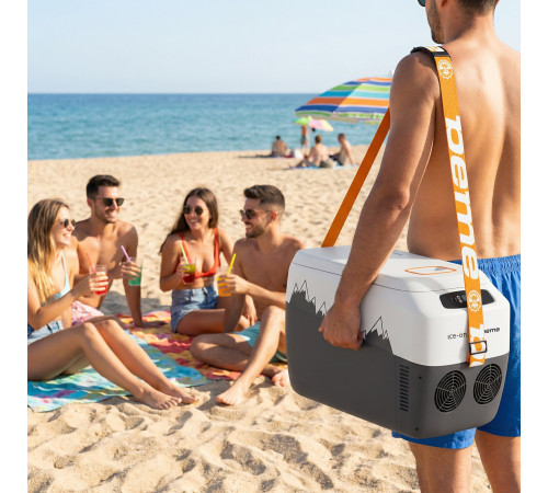 Дорожній холодильник з ременем Peme Go Adventure Orange 30 28,3 л, сірий