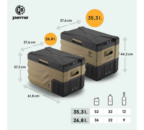Дорожній холодильник Peme Quest Storm Sand 40, 35,3 л коричневий
