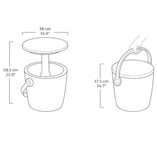Стіл-холодильник Keter Cool Bar Gobar S графіт