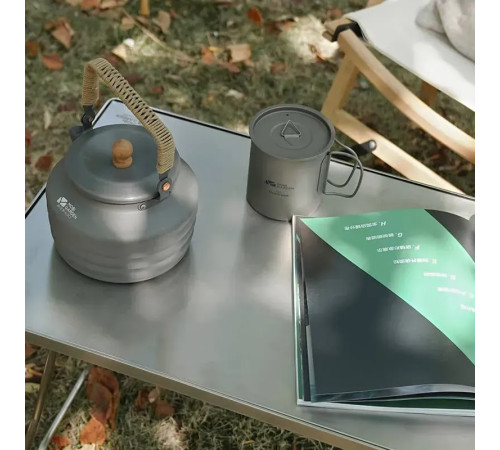 Кружка титанова з кришкою Mobi Garden NX20666039 450мл, сіра Кружка титанова з кришкою Mobi Garden NX20666039 450мл, сіра