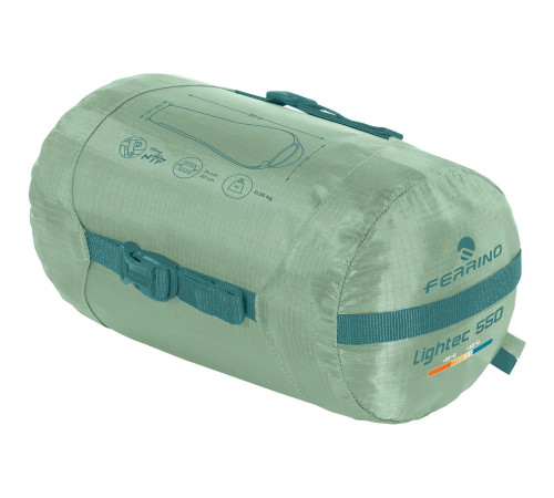 Спальний мішок Ferrino Lightec 550 215 x 80 х 50 см, зелений