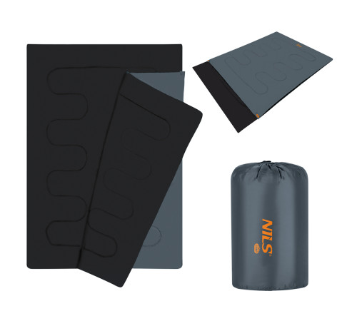 NC2001 ANTHRACITE-ORANGE DOUBLE SLEEPING BAG NILS CAMP