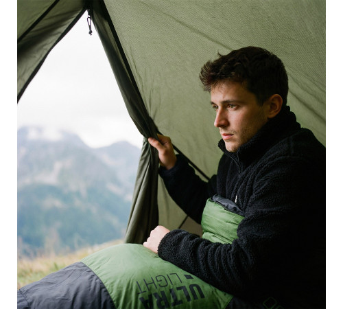 Спальний мішок NILS CAMP NC1705 ULTRA LIGHT 215 х 75 см, чорно-зелений