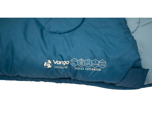 Спальний мішок Vango Evolve Superwarm Single/+2°C Moroccan Blue Left (SBREVOLVEM23TJ8)