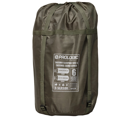 Спальний мішок Prologic Element Comfort S/Bag & Thermal Camo Cover 5 Season 215 x 90 см - короповий