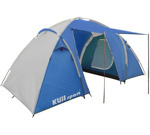 Намет туристичний 4-місний Outdoor KUBISPORT, сіро-синій