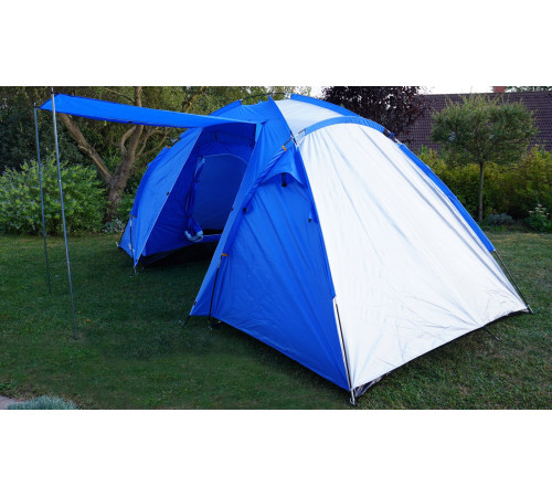 Намет туристичний 4-місний Outdoor KUBISPORT, сіро-синій
