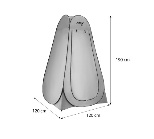 Намет санітарний NC1706 NILS CAMP 120 х 120 х 190 см, сірий
