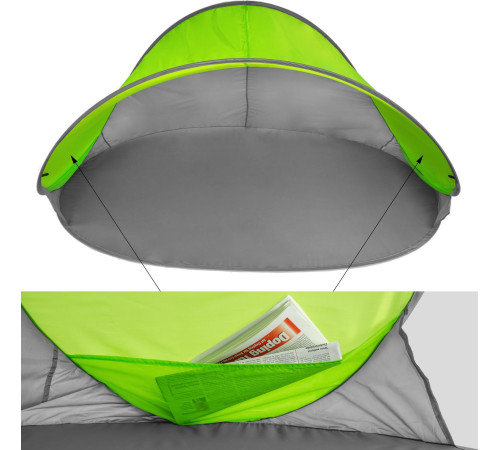 Пляжний намет Tectake Seashell Pop Up Jasmin - сіро-зелений Пляжний намет Tectake Seashell Pop Up Jasmin - сіро-зелений