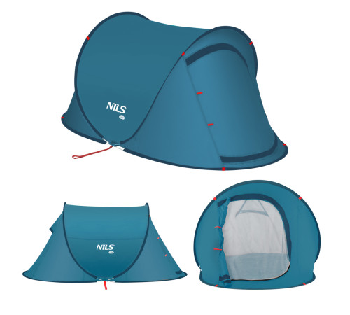 Намет двомісний саморозкладний NILS CAMP NC3743, 220 х 120 х 95 см, синій