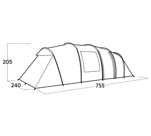 Намет восьмимісний Easy Camp Leka Twin 8, 755 х 205 х 240 см, зелений