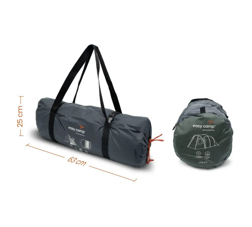 Намет п'ятимісний Easy Camp Hidra 5, 450 х 190 х 315 см, зелений