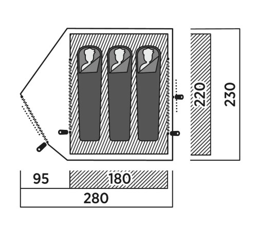 Намет тримісний Easy Camp Rondane 3, зелений