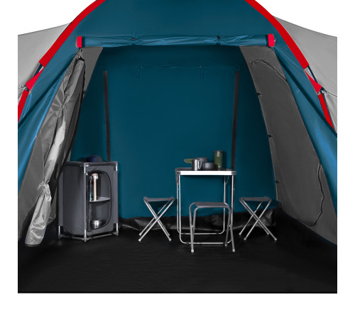 Намет шестимісний NILS CAMP NC6031 Highland, 570 х 210 х 200 см, синьо-сірий