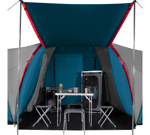 Намет шестимісний NILS CAMP NC6031 Highland, 570 х 210 х 200 см, синьо-сірий