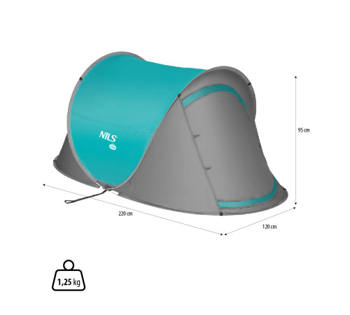 Пляжний намет NILS CAMP NC3743 сіро-блакитний