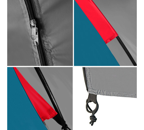 Намет чотиримісний NILS CAMP NC6431 Highland IV, 450 х 210 х 190 см, синьо-сірий