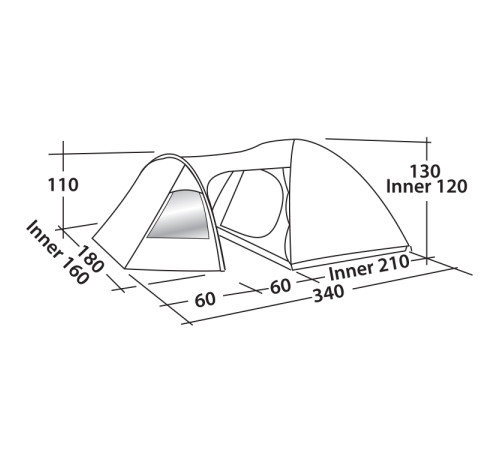 Намет тримісний Easy Camp Blazar 300 Rustic Green (120384)