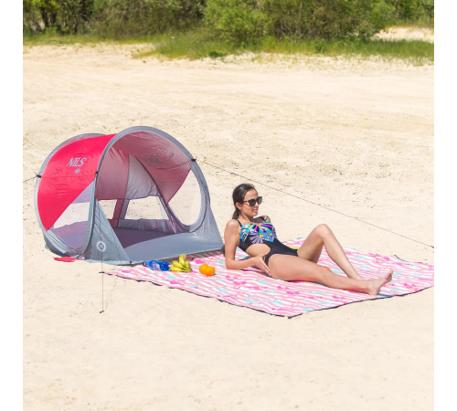 Намет пляжний NILS CAMP NC3142, червоно-сірий
