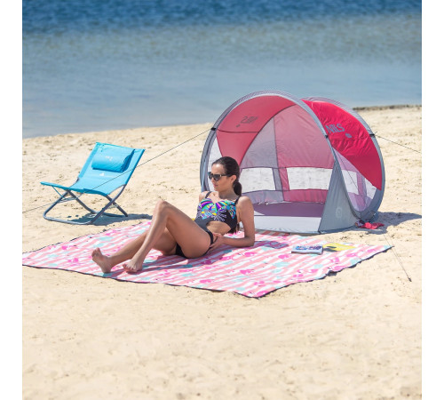 Намет пляжний NILS CAMP NC3142, червоно-сірий